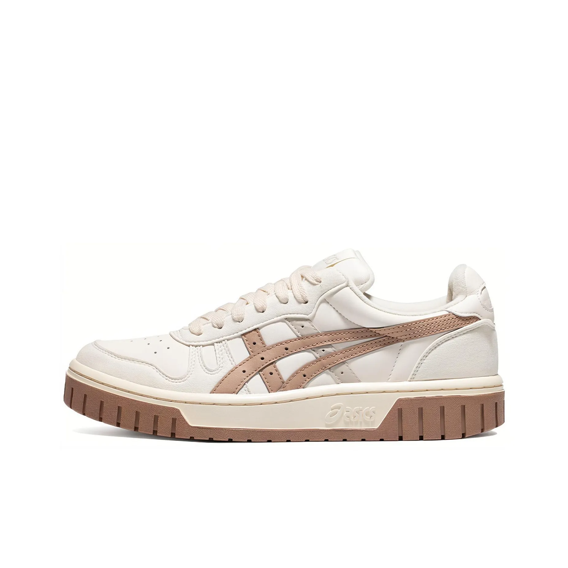 ASICS Court MZ Износостойкие и Легкие Низкие Кроссовки для скейтбординга Унисекс Белый-коричневый