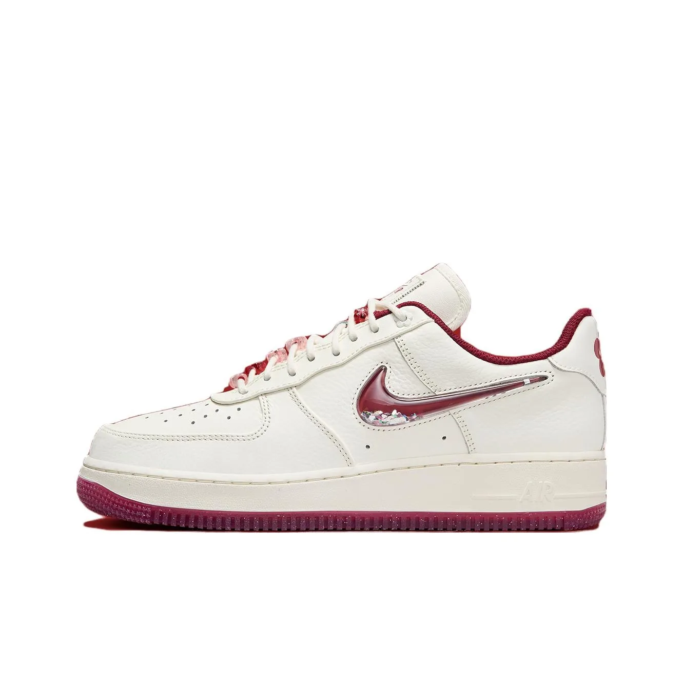 Nike Air FORCE 1 'VALENTINE Day' Низкие Скейтборд Кроссовки Женские Белый Красный Белый Розовый