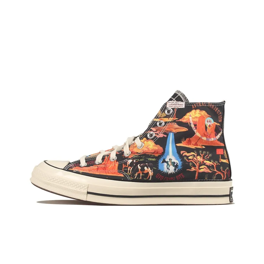 Конверс 1970s Chuck 70 TWISTED Resort Chuck Taylor All Star High Топ Кеды Унисекс Черный Оранжевый