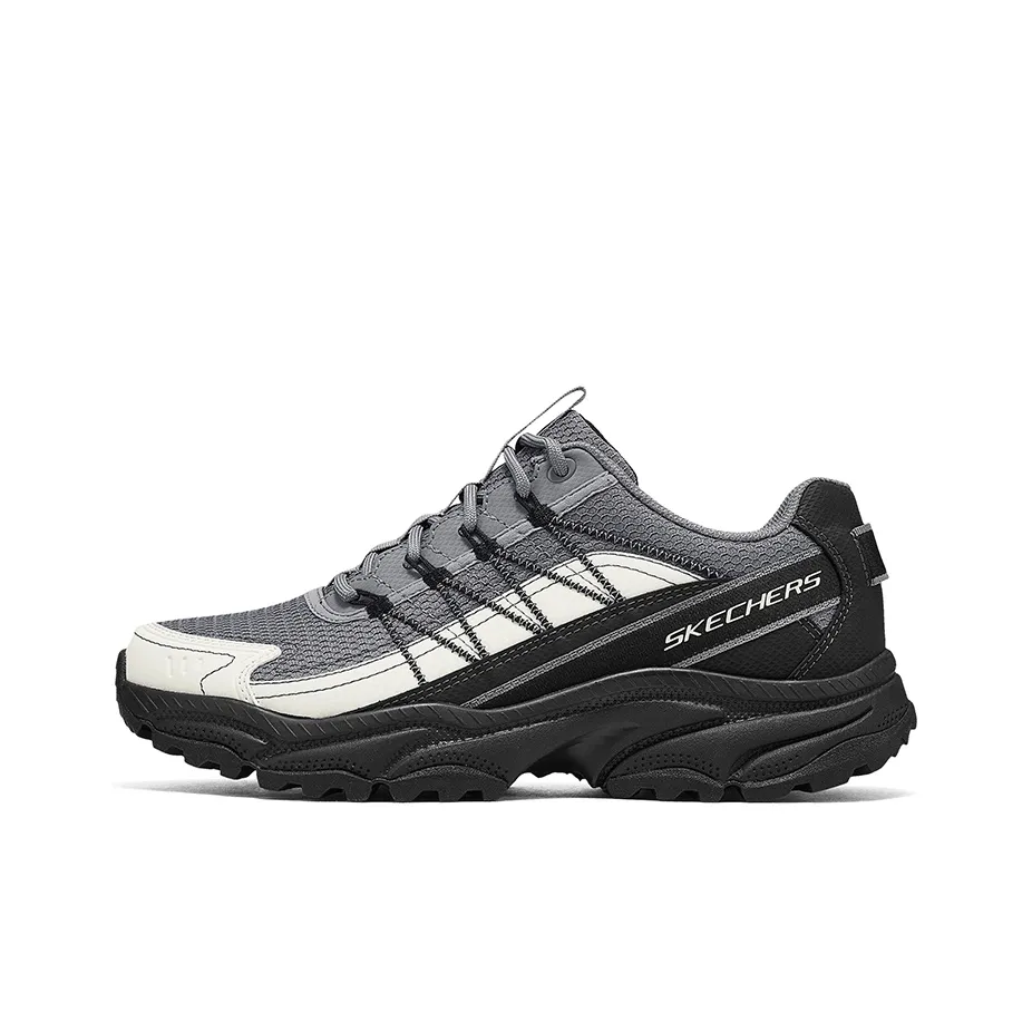 Skechers VIGOR AT Устойчивый к истиранию Увеличение Высоты Низкий Топ Походная Обувь Мужская Черный Серый
