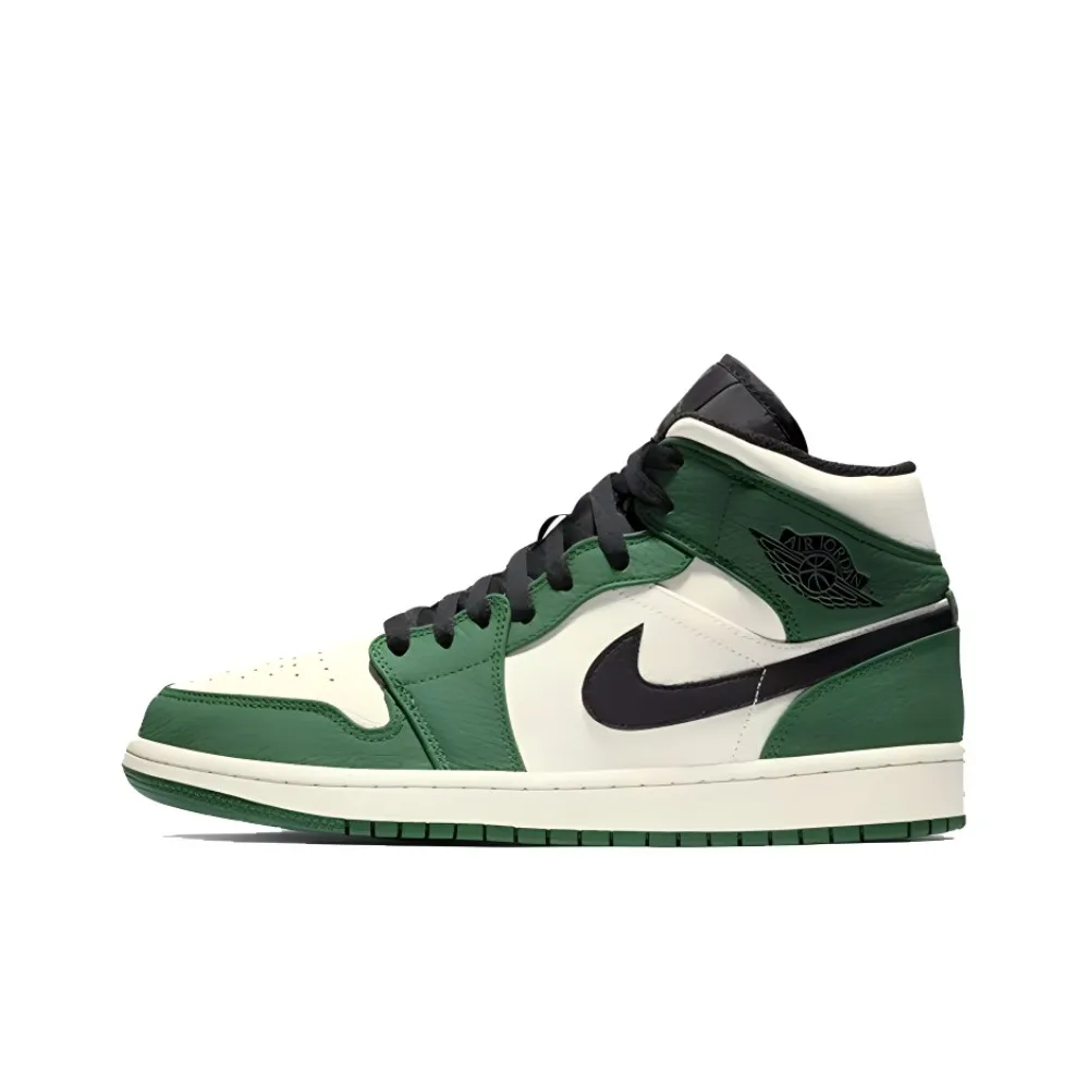 Jordan Air Jordan 1 Vintage Basketball Shoes Men Mid Top White/Green