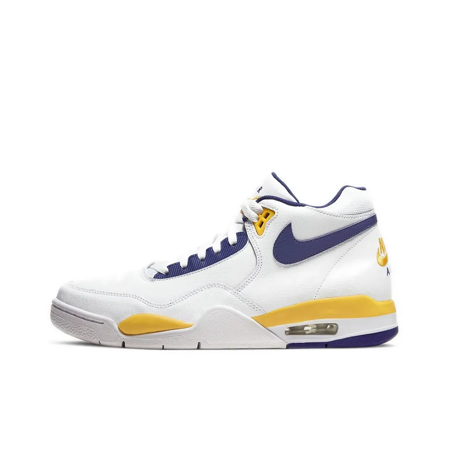 Nike Flight Legacy Vintage Basketball Shoes Men Mid Top White/Blue/Yellow