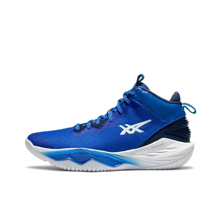 Asics Nova Surge 2 Устойчивые к истиранию Дышащие Низкие Баскетбольные Кроссовки Мужские Синие Белые