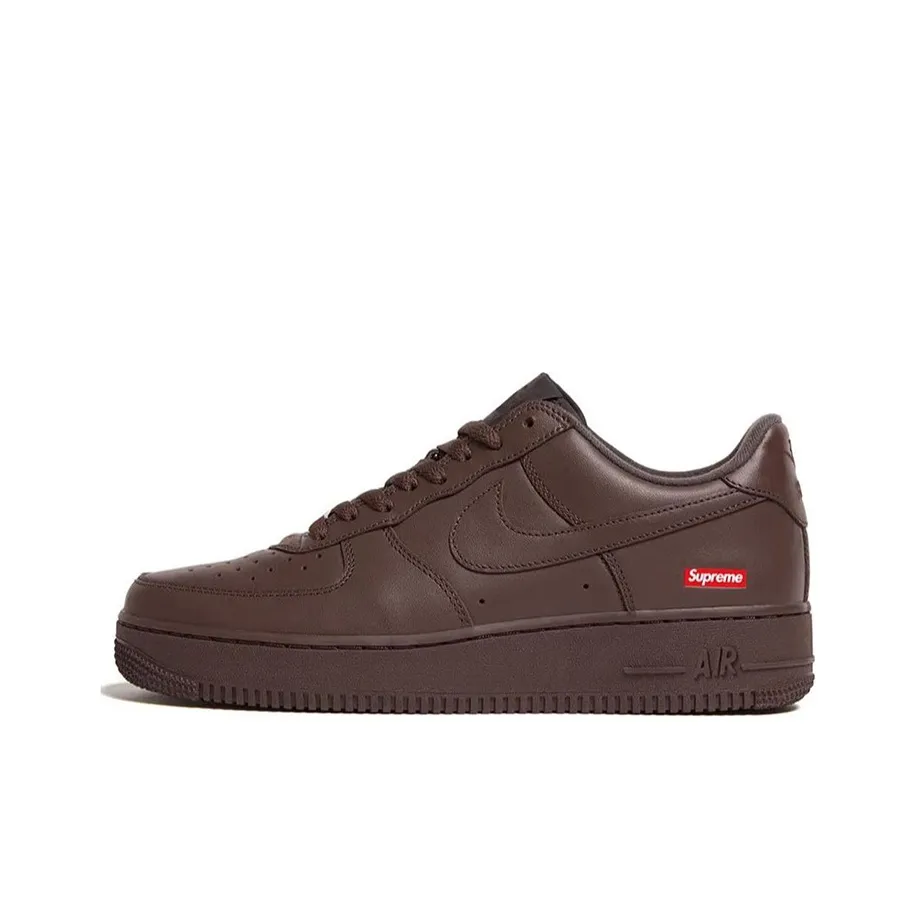 Supreme X Nike Air Force 1 Skateboard Shoes Men Low Top Brown