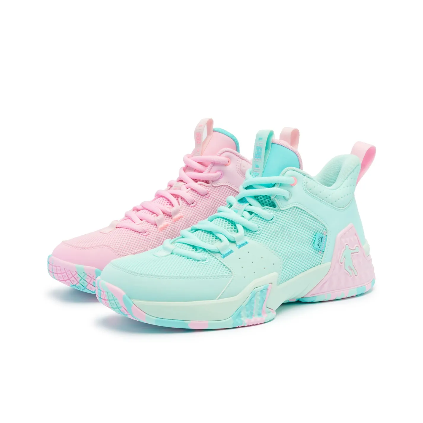 QIAODAN Killing Move 1.0 Basketball Shoes Men's Low top Cloud Pink Crescent Blue