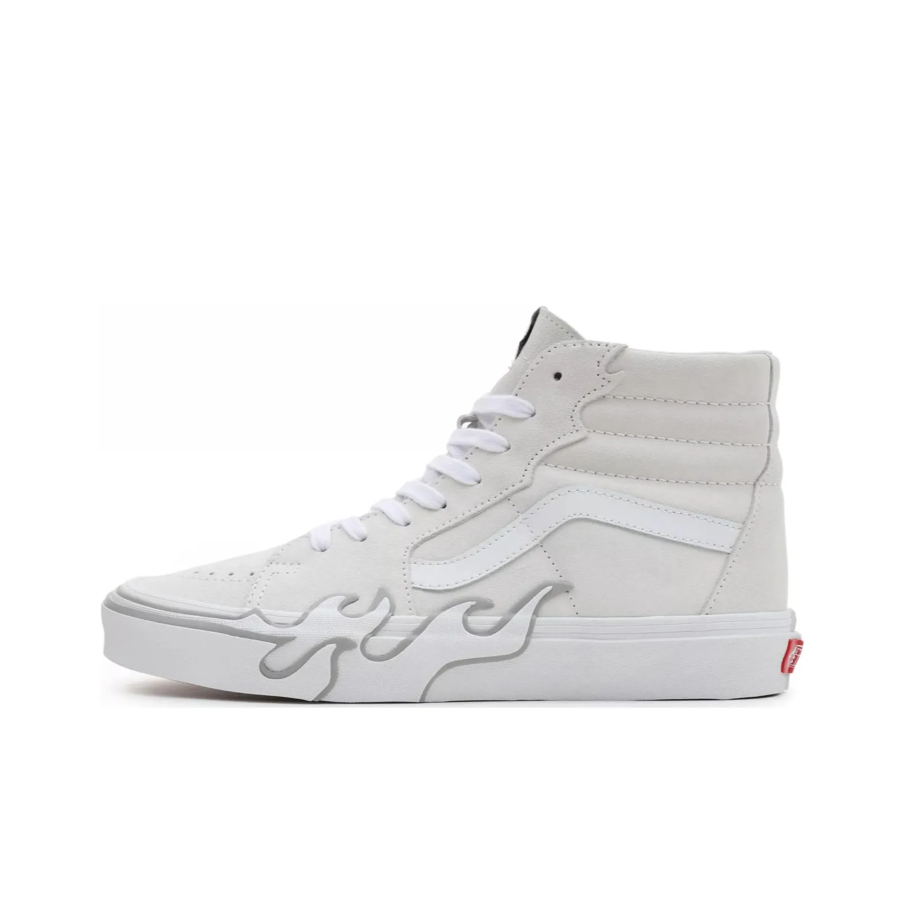 VANS SK8 Пламя Высокие Кроссовки для Скейтбординга Унисекс Белый Серый