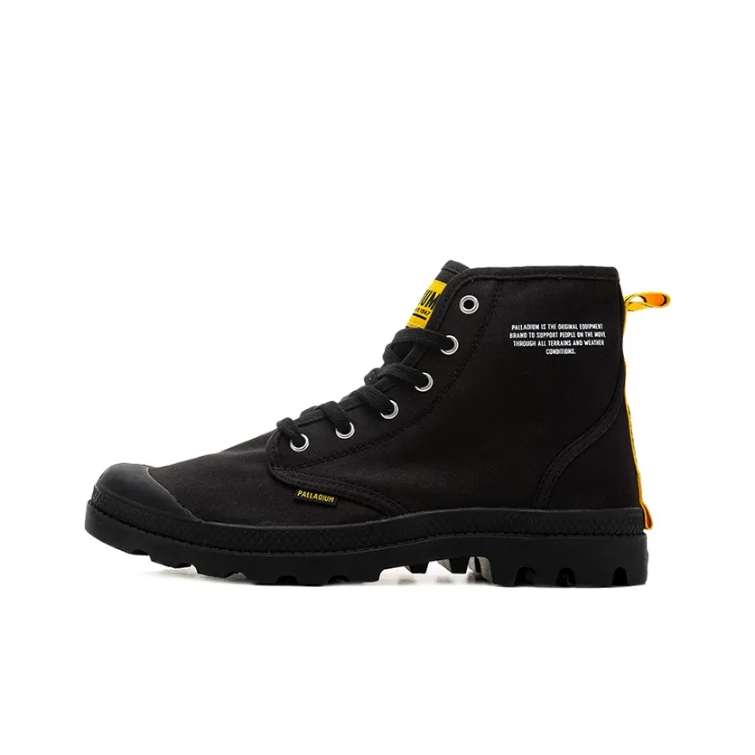 Palladium Pampa HI Dare Безопасность Трендово Устойчивый к истиранию Высокий Топ Кеды Унисекс Черный