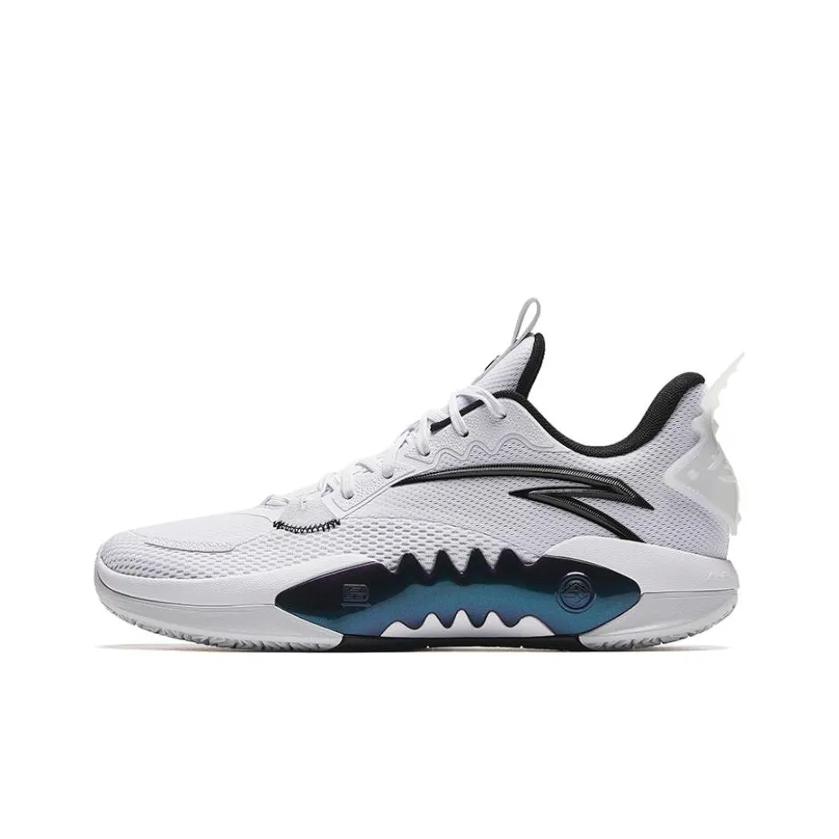 ANTA Shock Wave 5 Basketball Shoes Men Low Top White/Black