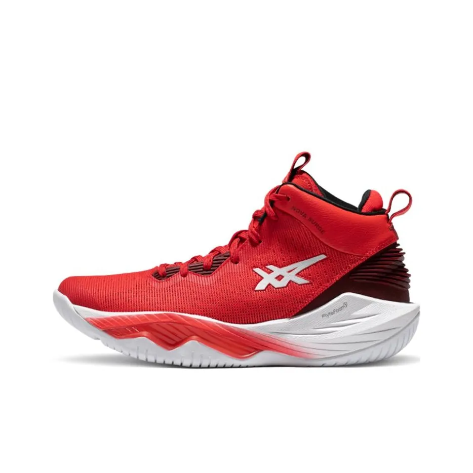 ASICS Nova Surge 2 Амортизация Устойчивость к истиранию Покрытие Поддержка MID Баскетбольные кроссовки Мужские Красные