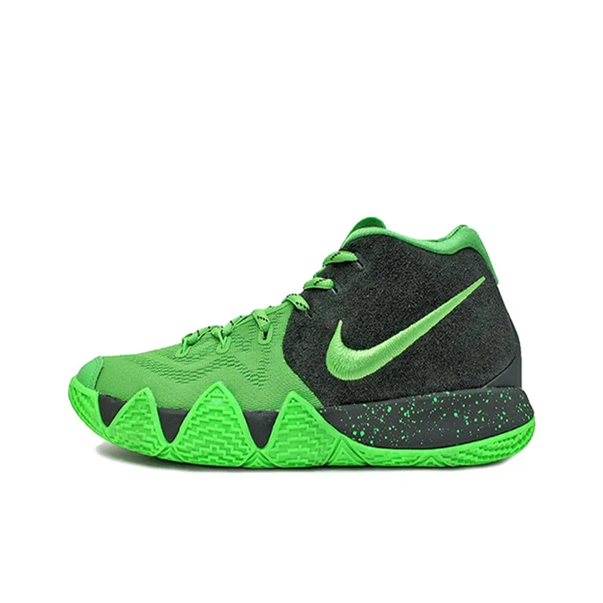 Nike Kyrie 4 Spinach Зеленый Амортизация Противоскользящие MID Баскетбольные кроссовки Женские Черный Зеленый