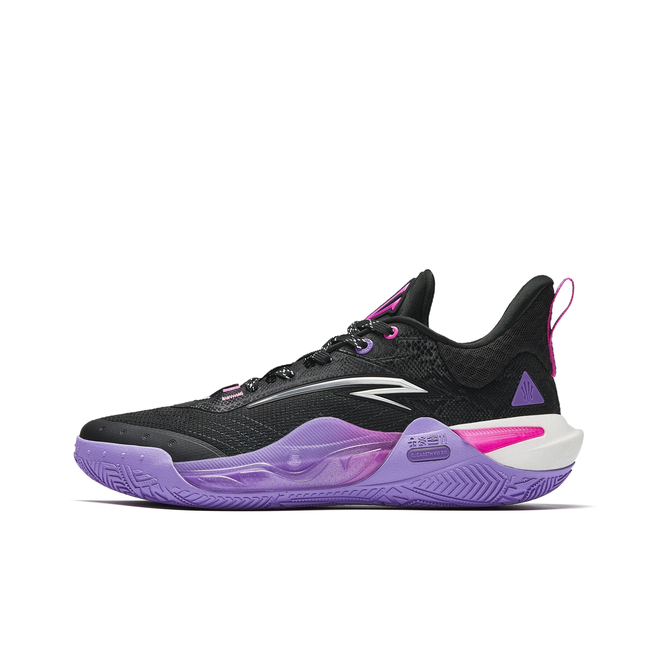 ANTA Kai 1 Speed Basketball Shoes Men Low Top Basic Black/Koala Gray/Purple Glow