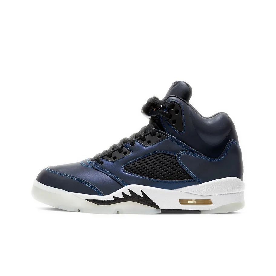 Jordan Air Джордан 5 Масло Серый 3M Кожа MID Топ Винтажные баскетбольные кроссовки Женские Полночный синий