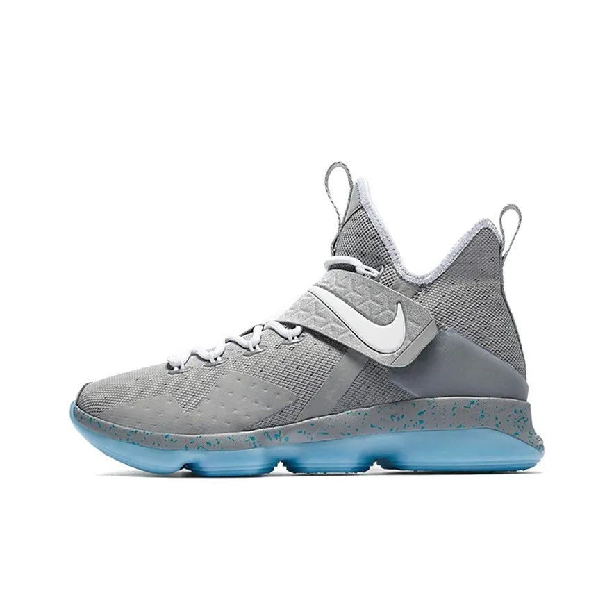 Nike Lebron 14 MAG Круглый носок Амортизация Поддержка Высокие Баскетбольные кроссовки для игры Мужской Серый