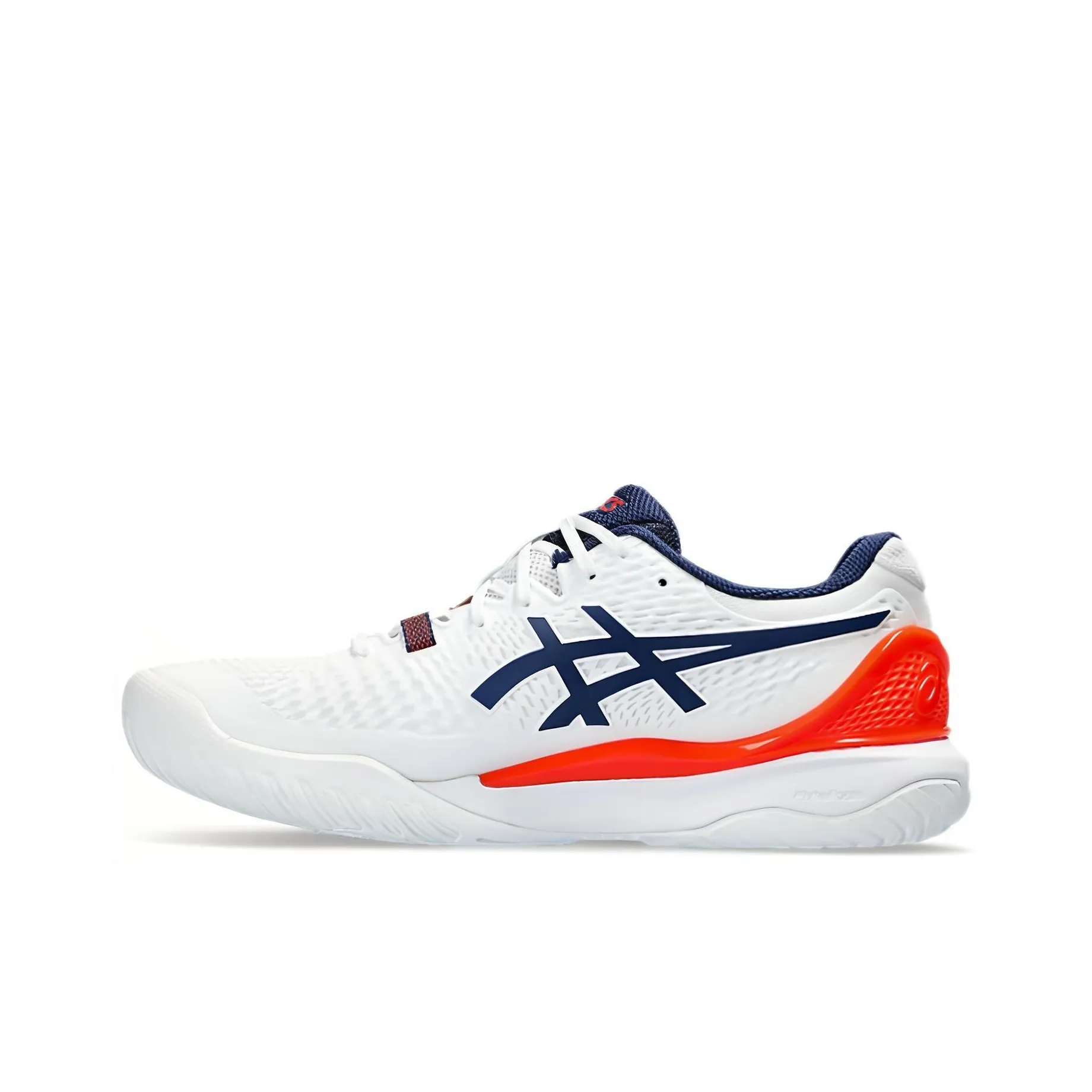 Asics Gel Resolution 9 Комфортные Низкие Кроссовки для Тениса Мужские Белые Оранжевые