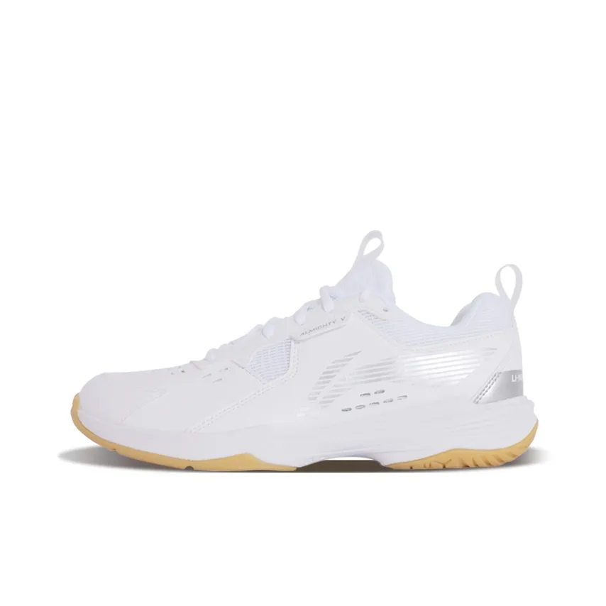 Li NING Ace Ⅴ Амортизация Противоскользящий Износостойкий Дышащий MID Топ Бадминтон Обувь Унисекс Белый