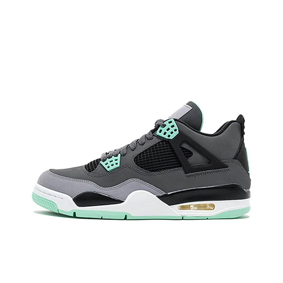 Jordan Air Jordan 4 Vintage Basketball Shoes Men Mid Top Dark Gray/Neon Green/Concrete Gray/Black