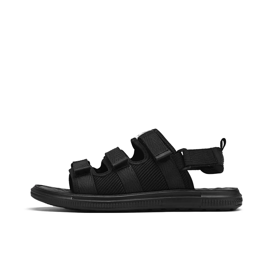 Warrior Удобный Мягкий Подошва Мужской Чисто Черный Пляжные Сандалии