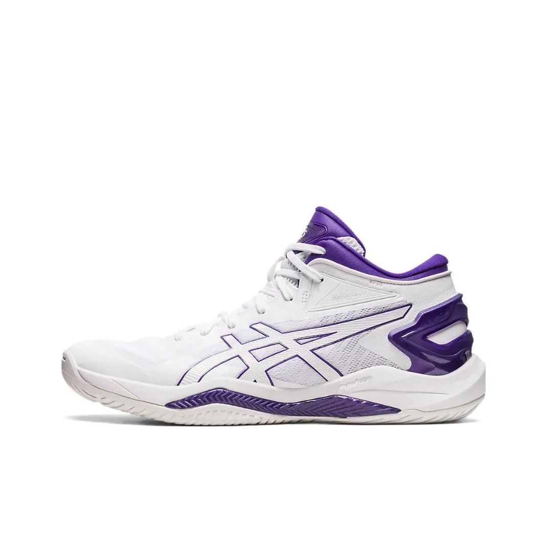 Asics Гель Burst 27 Текстиль Синтетическая кожа Высокие кеды Баскетбольные кроссовки Мужские Белый Фиолетовый