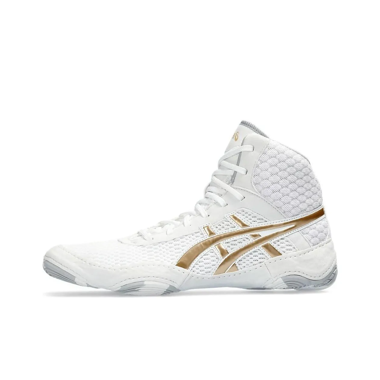 ASICS MatBlazer Амортизация Износостойкие Высокие Кроссовки для тренировок Унисекс Белый Золото