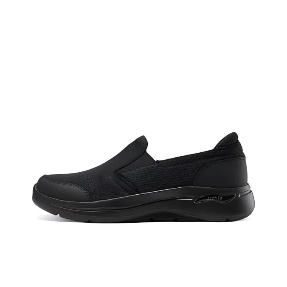 Skechers Go Walk Arch Fit Outlets Ткань Низкий Верх Повседневная Обувь Мужская Черная