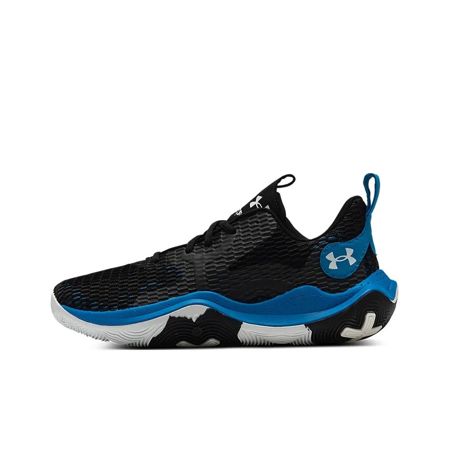 Under Armour Spawn 3 Vintage Basketball Shoes Unisex Low Top Black/Blue