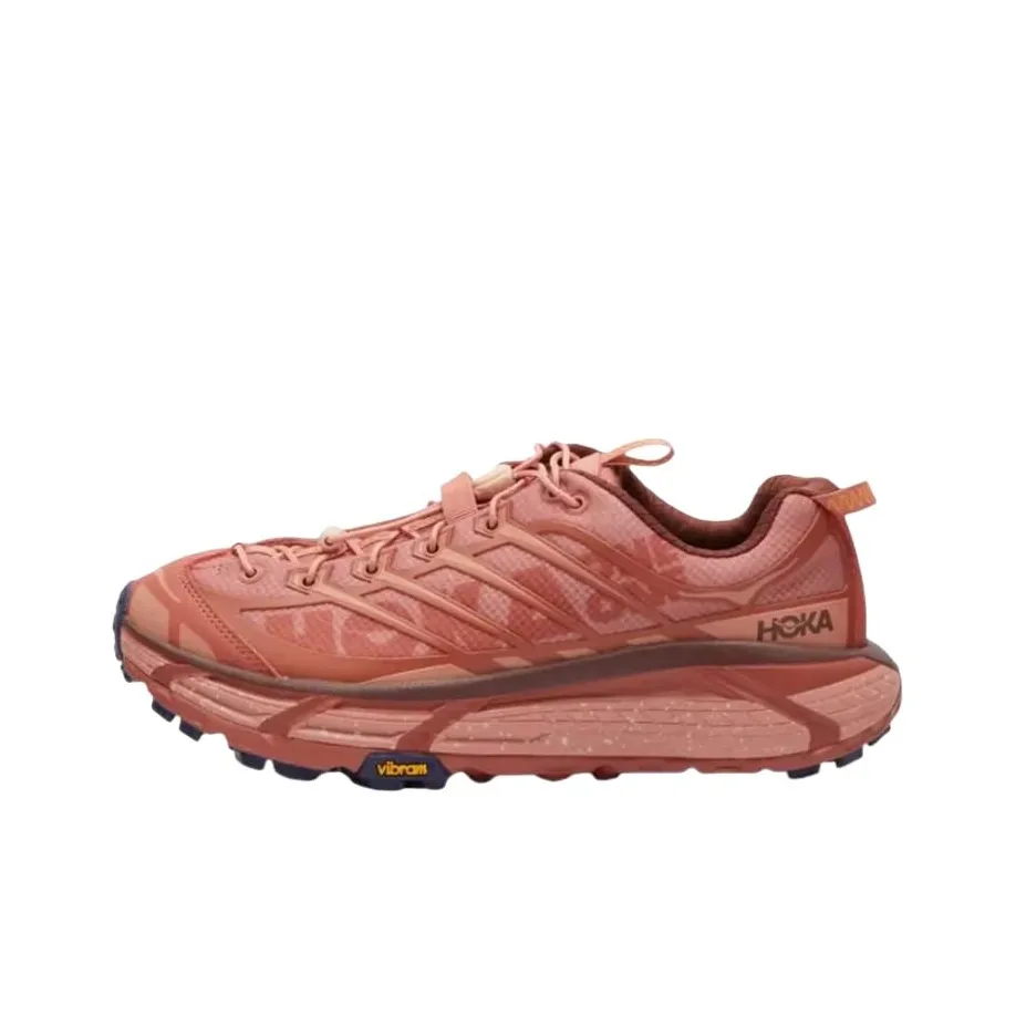 HOKA ONE ONE Mafate Three 2 Удобная Круглая Нога Дышащая Низкий Верх Уличная Обувь Унисекс Красная