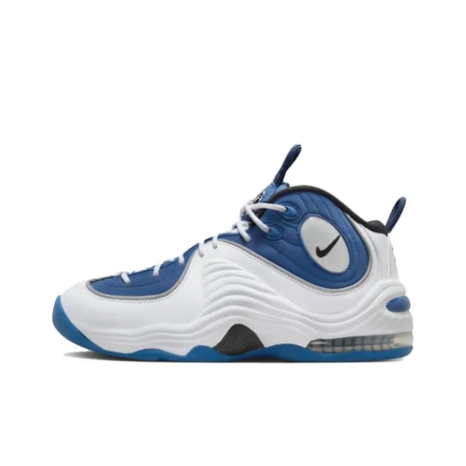 Nike Penny Vintage Basketball Shoes Unisex Mid Top White Blue