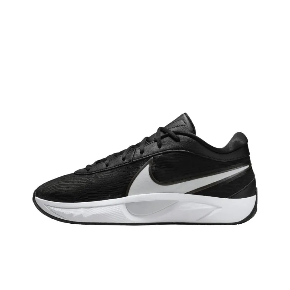 Nike Противоскользящие Износостойкие Низкие Баскетбольные Кроссовки Унисекс Черно-Белые