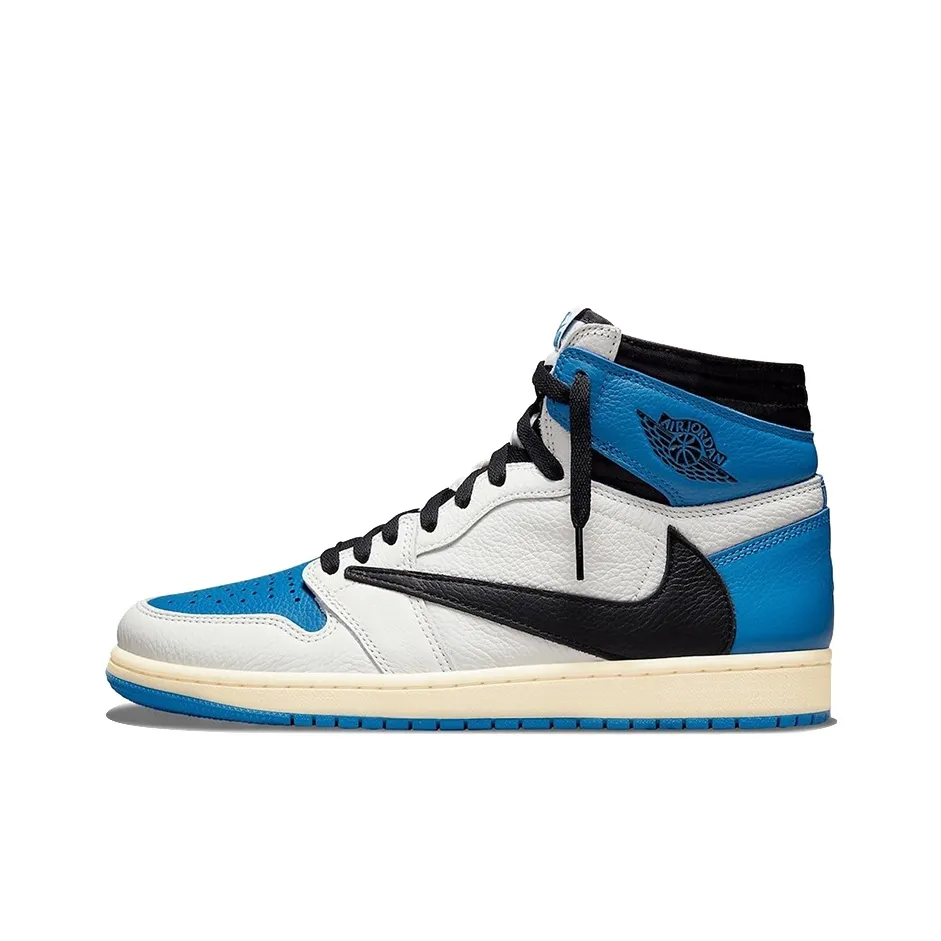 Jordan Air Jordan 1 Vintage Basketball Shoes Unisex High Top White/Black/Blue