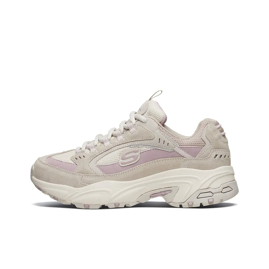 Skechers DLITES Stamina Крест шоссе Сетка Искусственная кожа Удобный Низкий Топ Толстая подошва Женские кроссовки