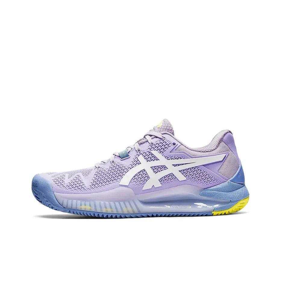 Asics Gel Resolution 8 Clay Комфортные Низкие Кроссовки для Тениса Женские Таро Фиолетовый