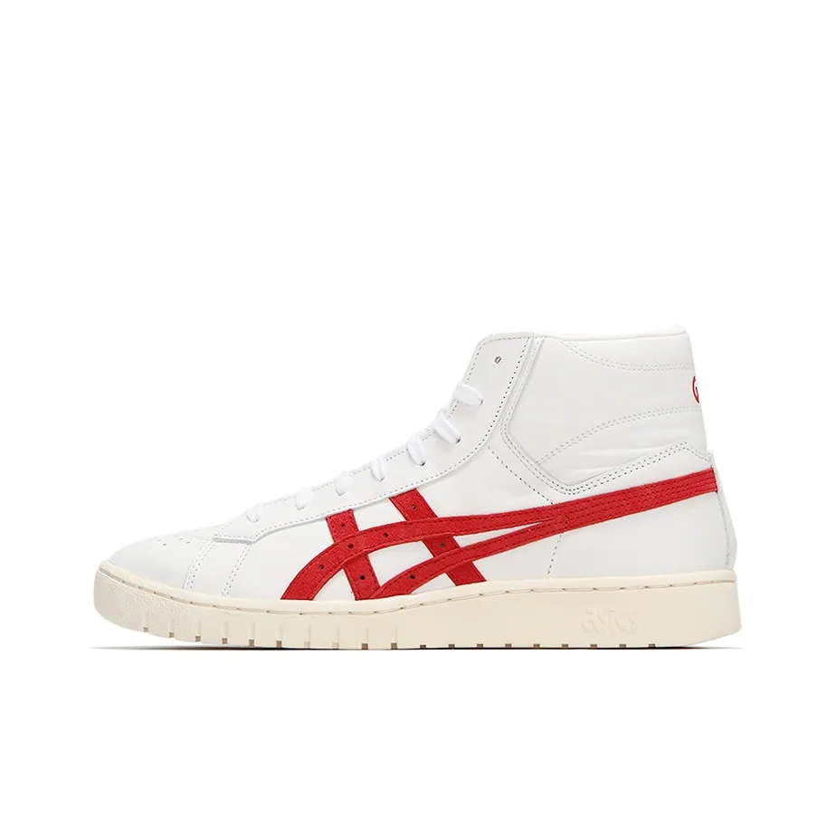 Asics Gel Ptg MT Синтетическая кожа MID Топ Винтажные баскетбольные кроссовки Унисекс Белый Красный