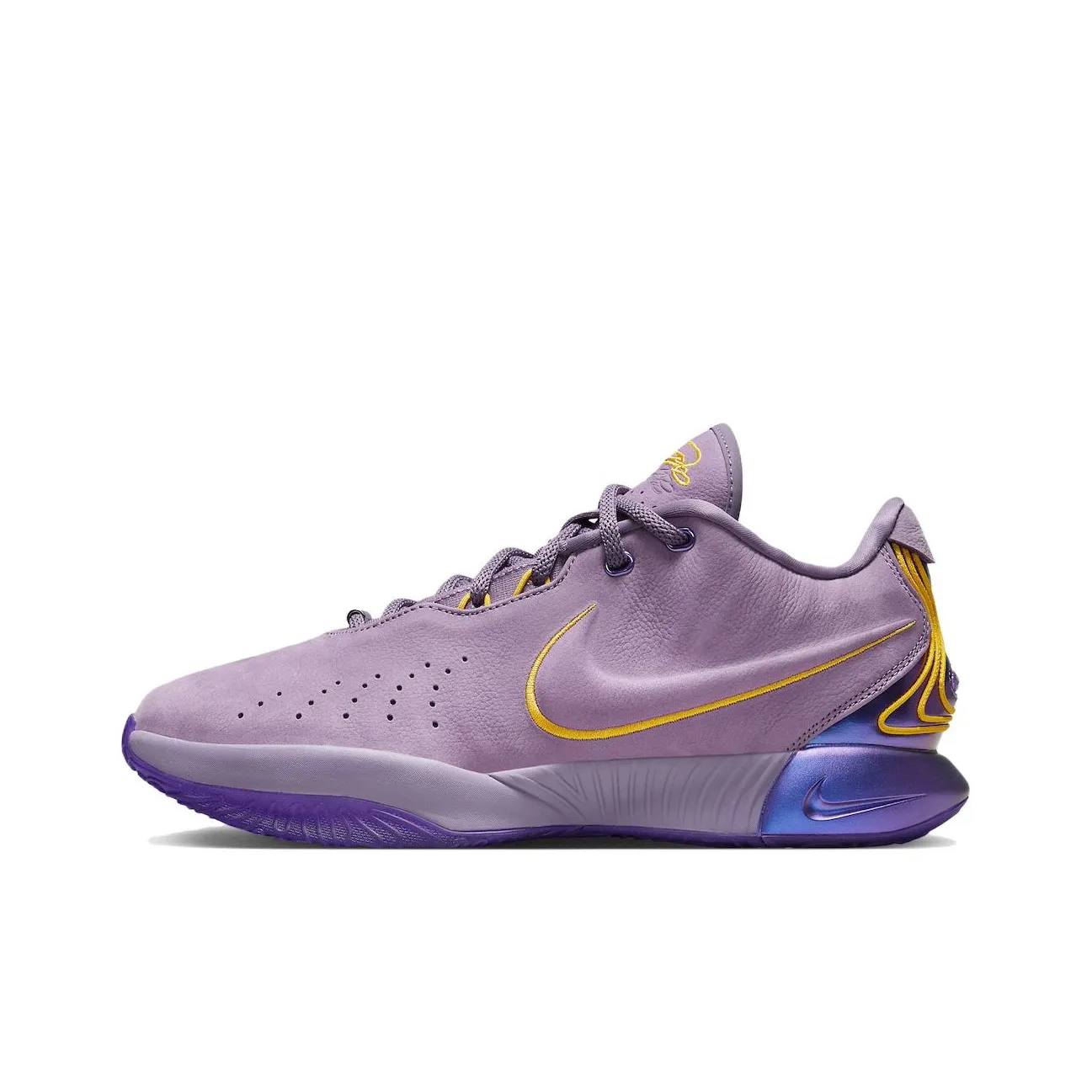 Nike Lebron 21 Low Топ Баскетбольные кроссовки Мужские Фиолетовые Международная версия