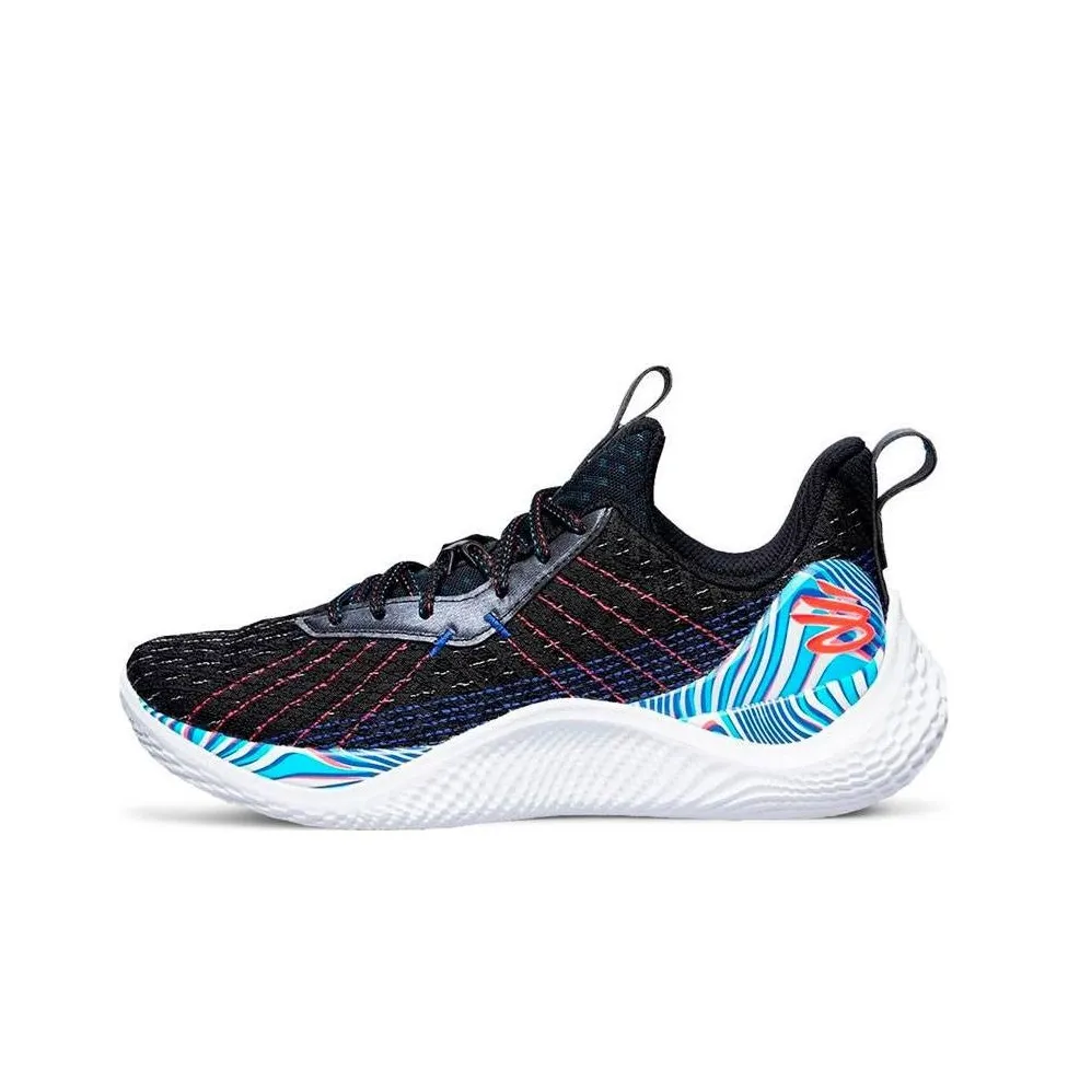 Under Armour Curry 10 Basketball Shoes Unisex Low Top Black/Blue/White