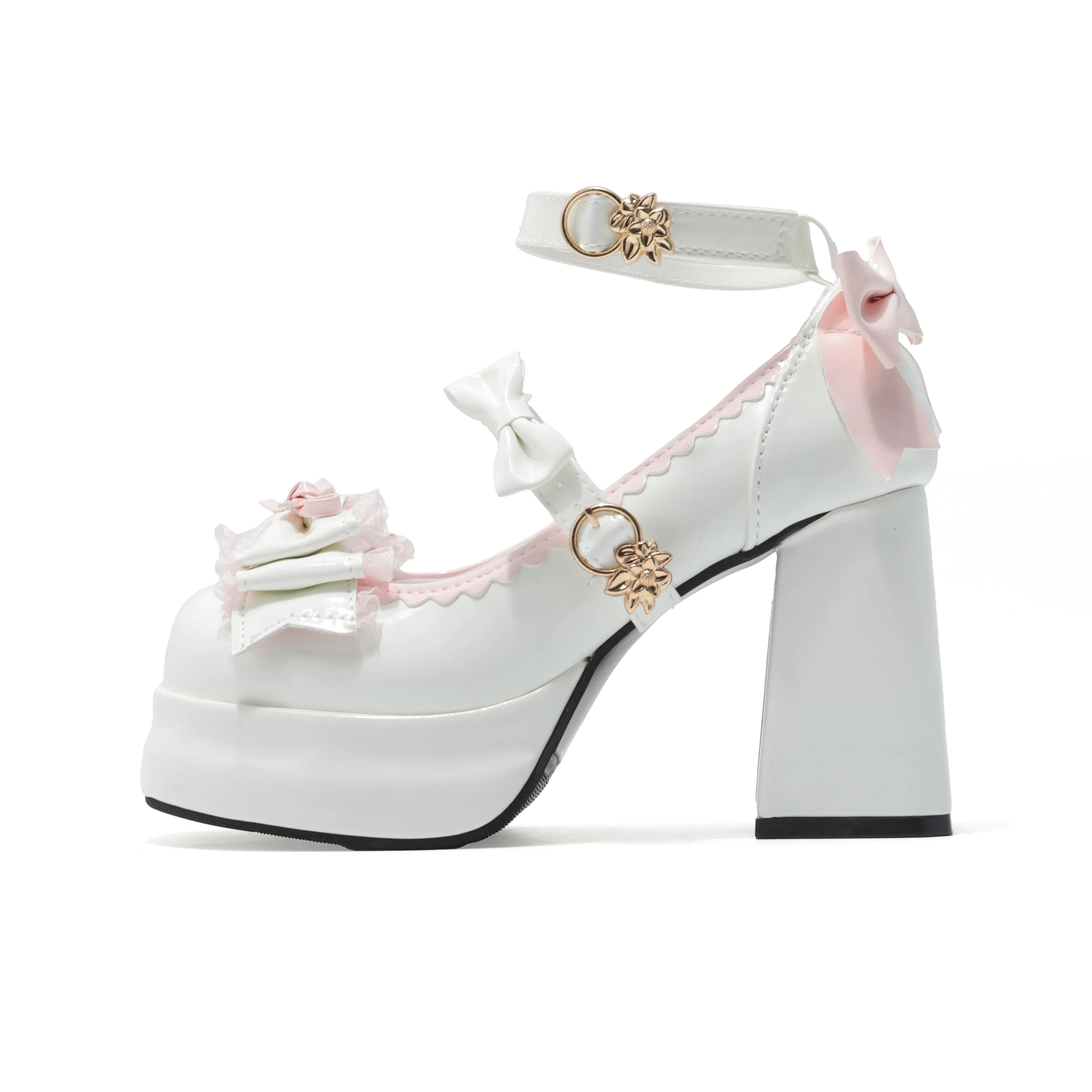 YANGNIANHUA Туфли Мэри Джейн с грубым каблуком 6 см женские