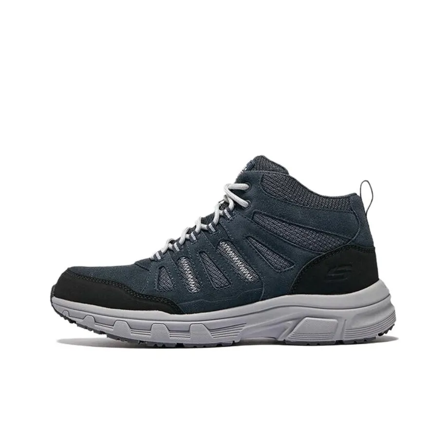 Skechers Hiking / Trekking Shoes Men High-Top Blue Gray