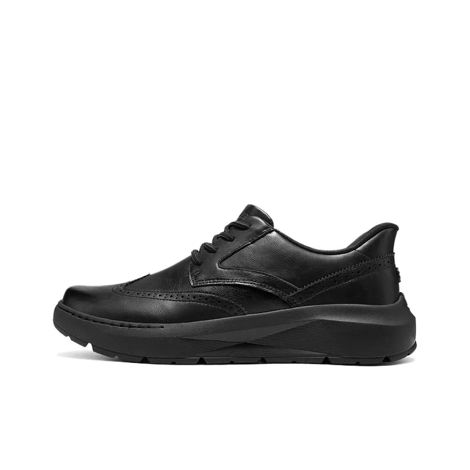 Skechers Повседневные кожаные туфли Мужские Черные