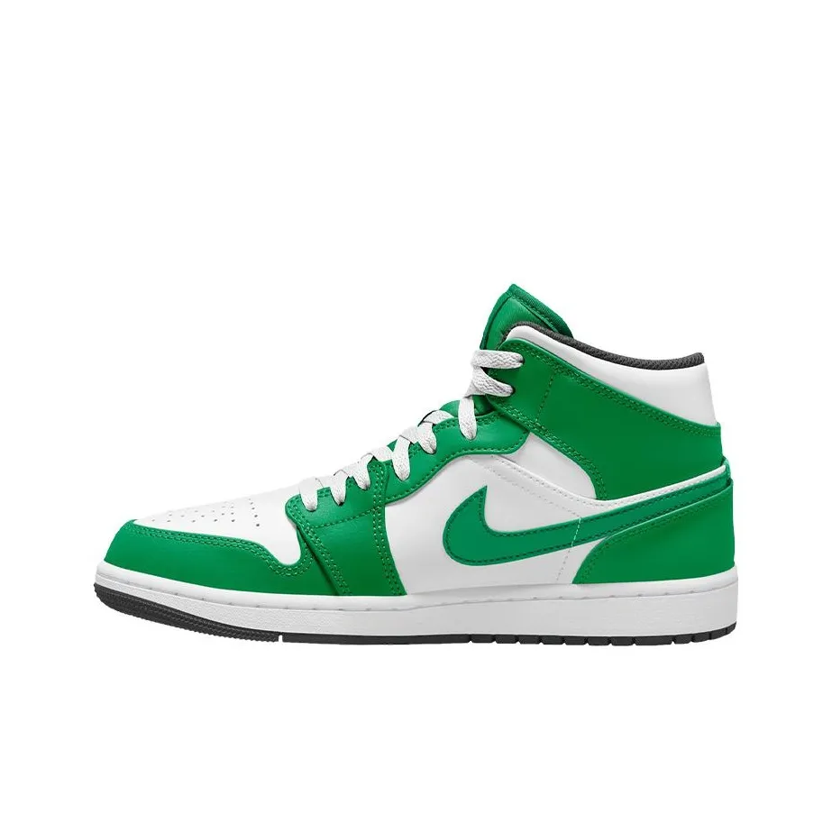 Jordan Air Jordan 1 MID 'Celtics' Трендовая Амортизация Противоскользящий Устойчивый к истиранию Верх MID