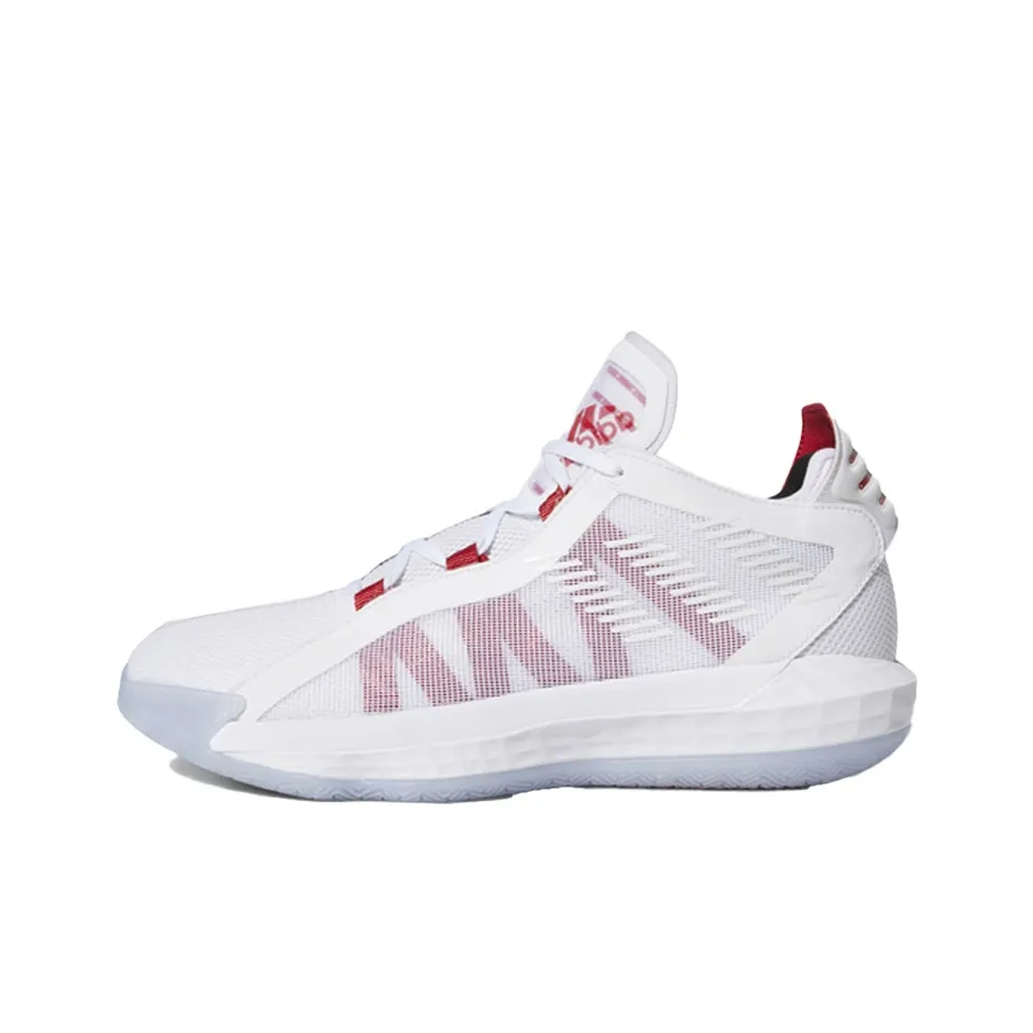 Adidas D Lillard 6 Lillard Амортизация MID Топ Баскетбольные кроссовки для игры Мужской Белый Красный