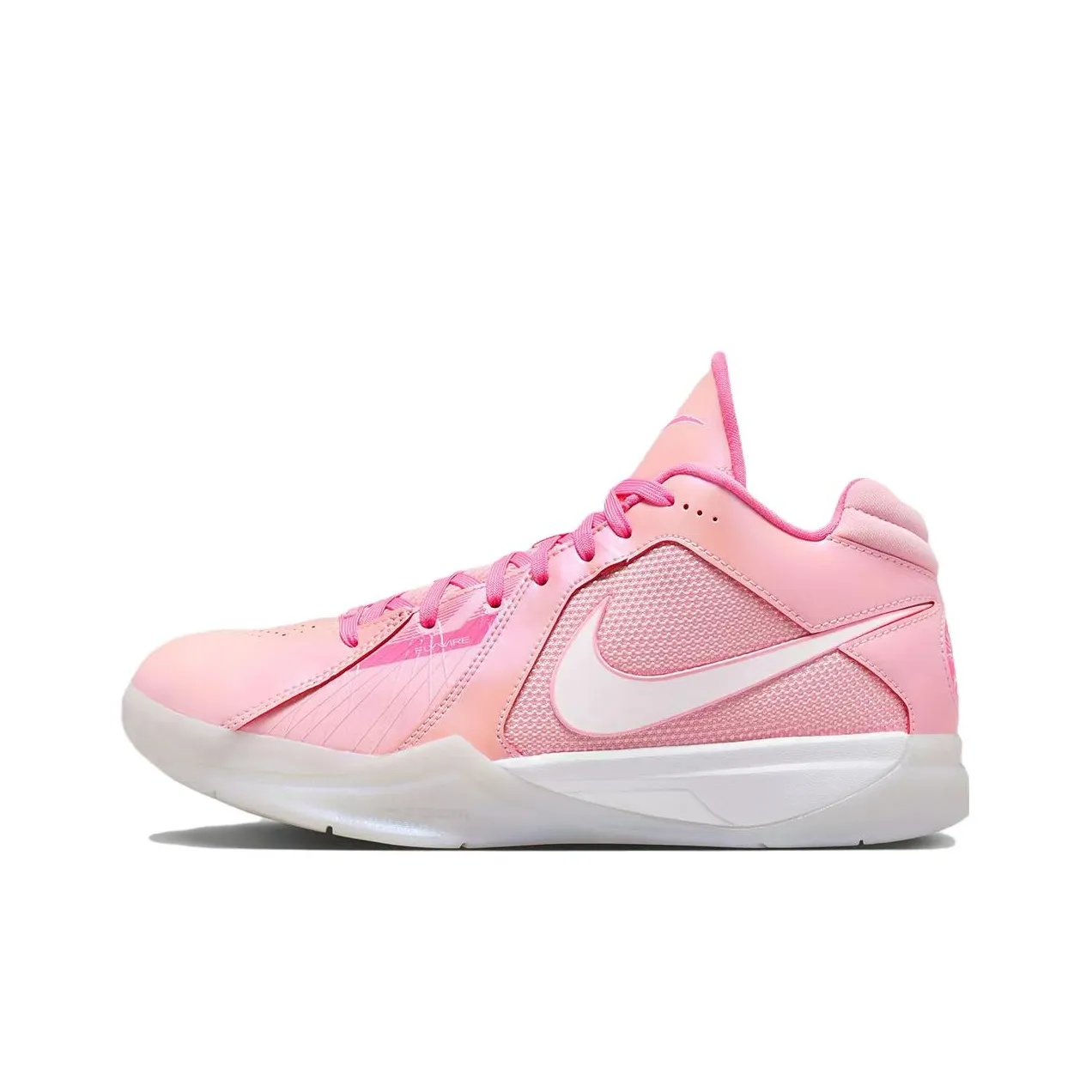 Nike KD 3 'Aunt Pearl' Breast Рак Кружево Вверх Низкий Топ Винтажные баскетбольные кроссовки Мужские Розовые Белые