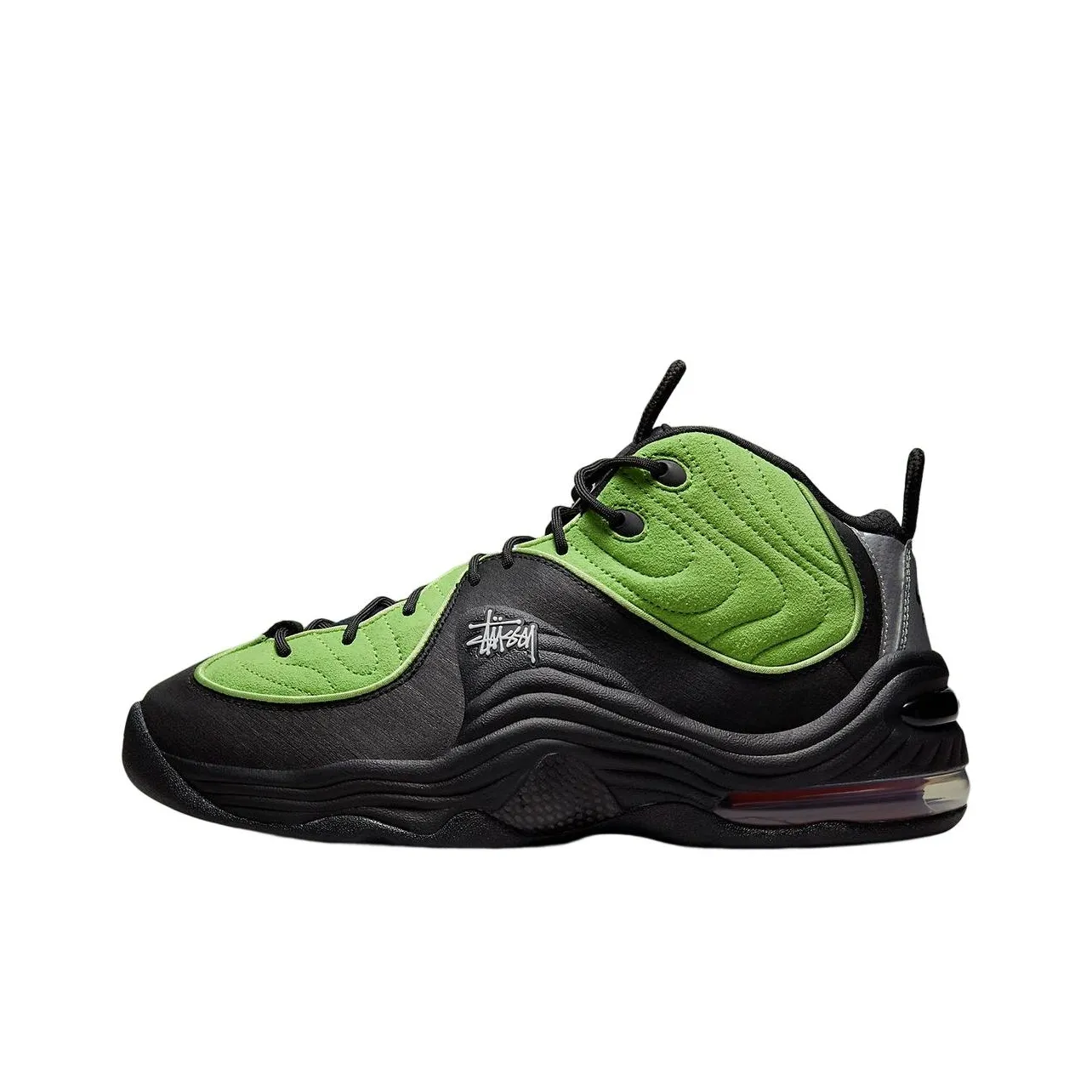 Stussy X Nike Air Max Penny 2 Vintage Basketball Shoes Unisex Mid Top Green Black