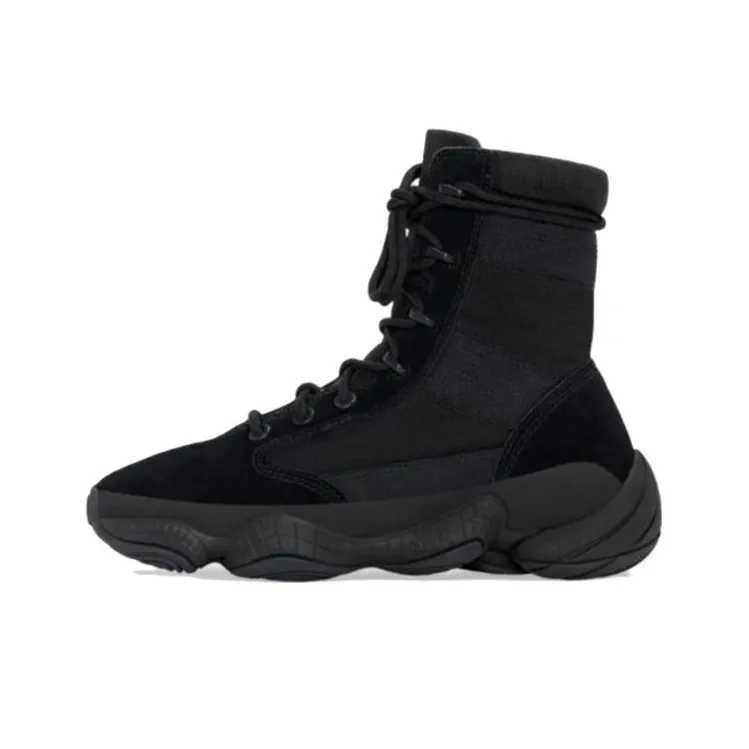 Adidas Originals Yeezy 500 High Сетка Амортизация Противоскользящие Поддержка Высокие Кеды Мужские Черные