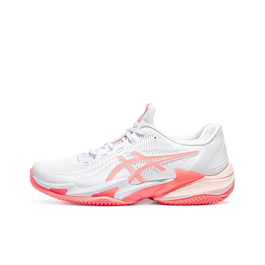 Asics Court FF 3 Глина Амортизация Износостойкие Низкие Теннисные Кроссовки Женские Белые Розовые