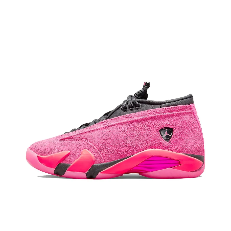 Jordan Air Jordan 14 Retro Low 'shocking Pink' Кожа Низкий Верх Винтажные Баскетбольные Кроссовки Женские Розовые