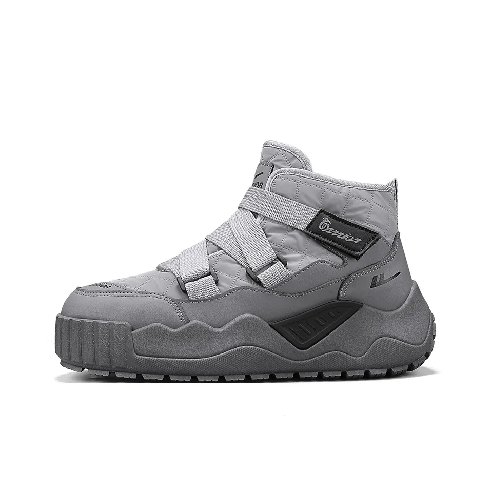 Warrior Термический Износостойкий Увеличивающий Высоту Противоскользящий Покрытие Короткие Снежные Ботинки Мужские Серые