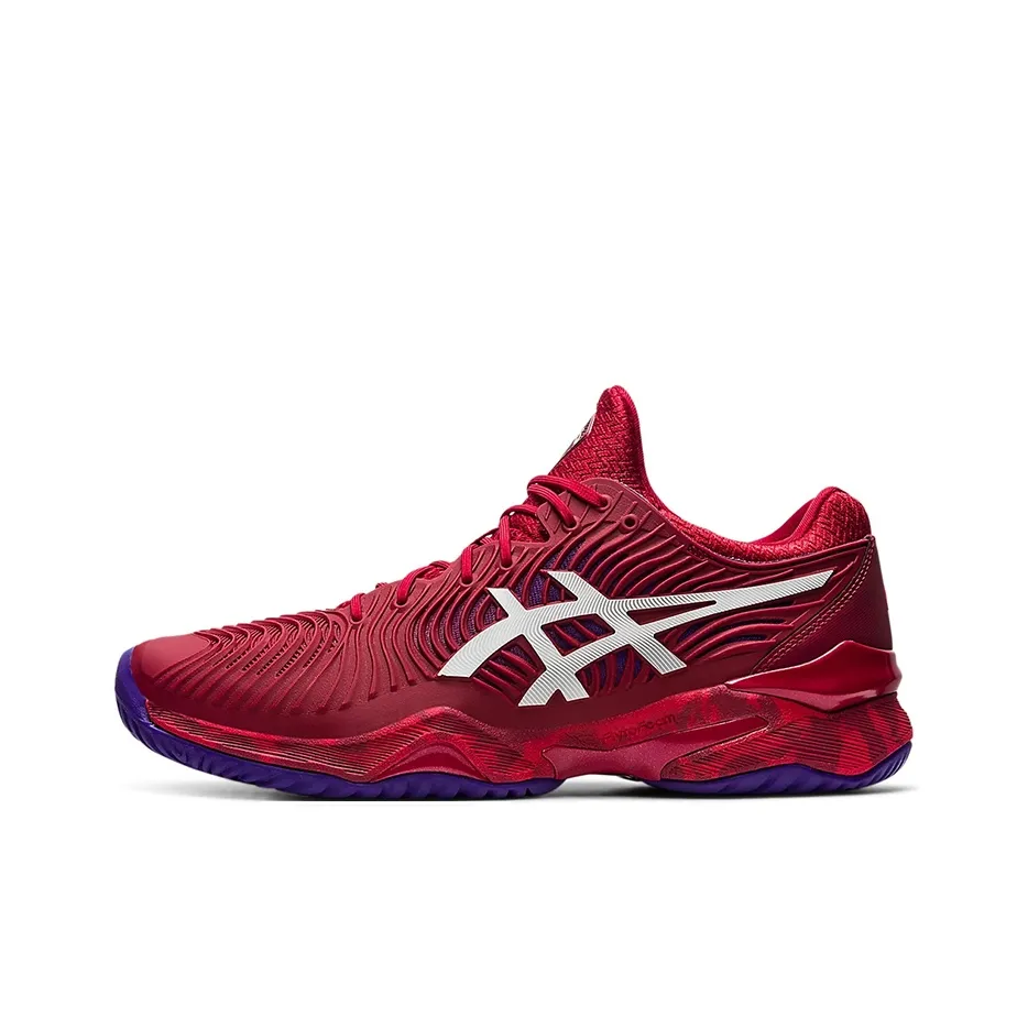 Asics Износостойкие Низкие Кроссовки для Тениса Мужские Красные