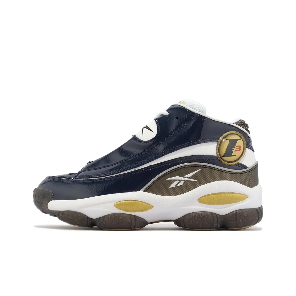 Reebok DMX Износостойкий Дышащий MID Топ Винтажные Баскетбольные Кроссовки Унисекс Синий Белый