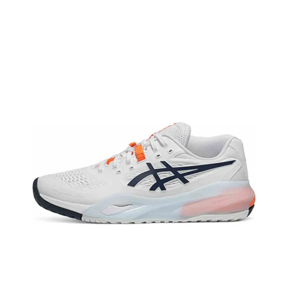 Asics Противоскользящие Низкие Тенисные Кроссовки Мужские Белые Синие