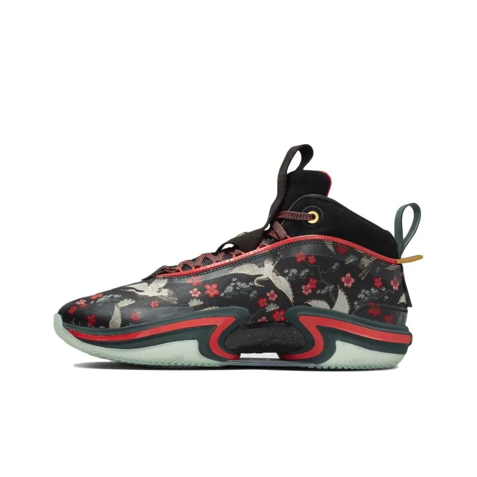 Rui Hachimura x Jordan Air Джордан 36 Амортизация Износостойкие Высокие Баскетбольные Кроссовки Мужские Черные Красные