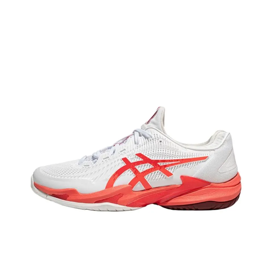 Asics Court FF 3 Novak Противоскользящее и Износостойкое Покрытие Низкие Теннисные Кроссовки Мужские Белые и Красные